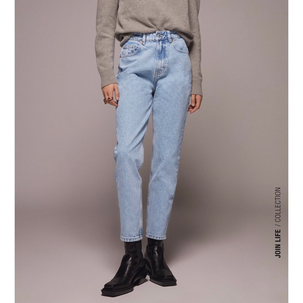 Zara high waisted mom fit jeans